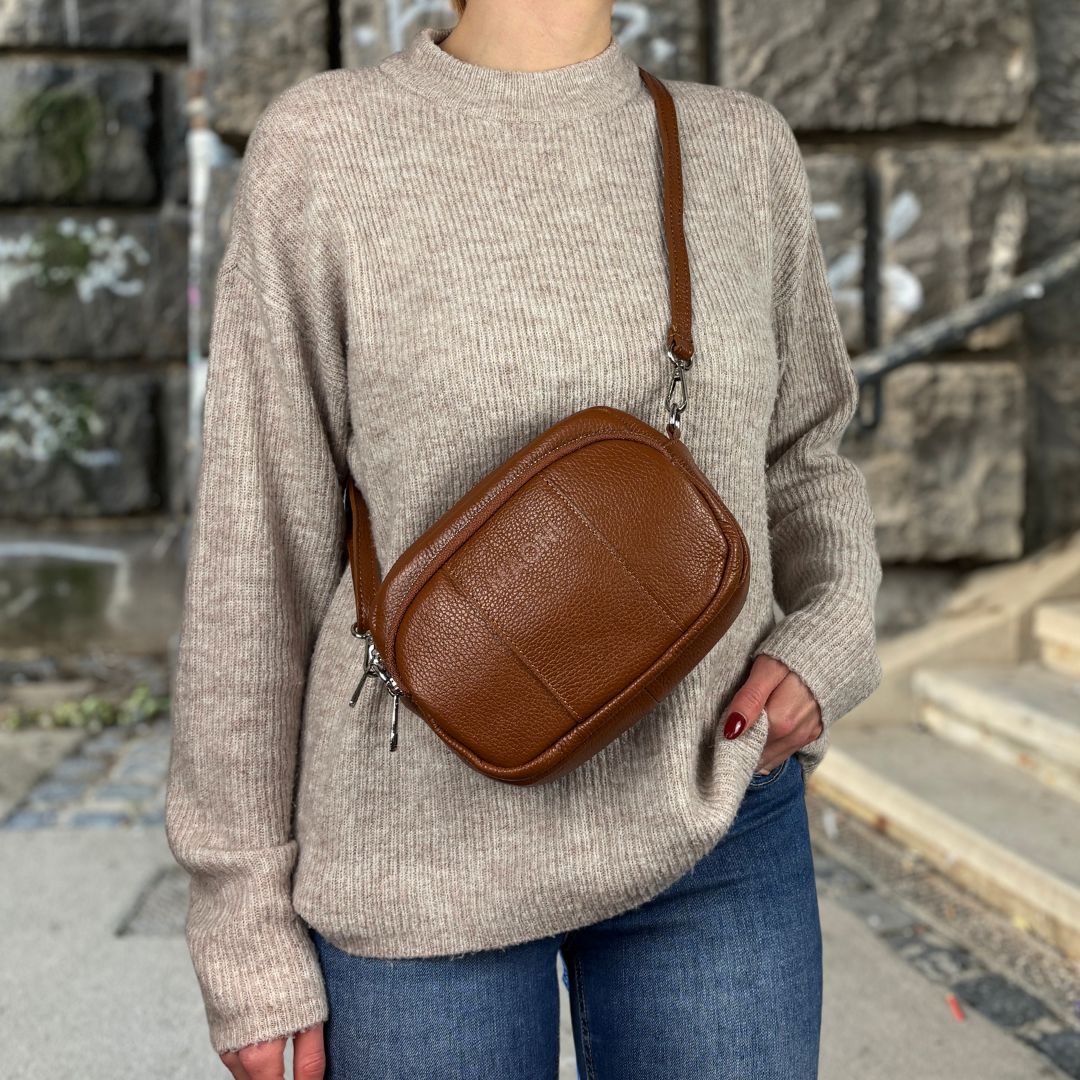 braune Crossbody Tasche mit Handyfach