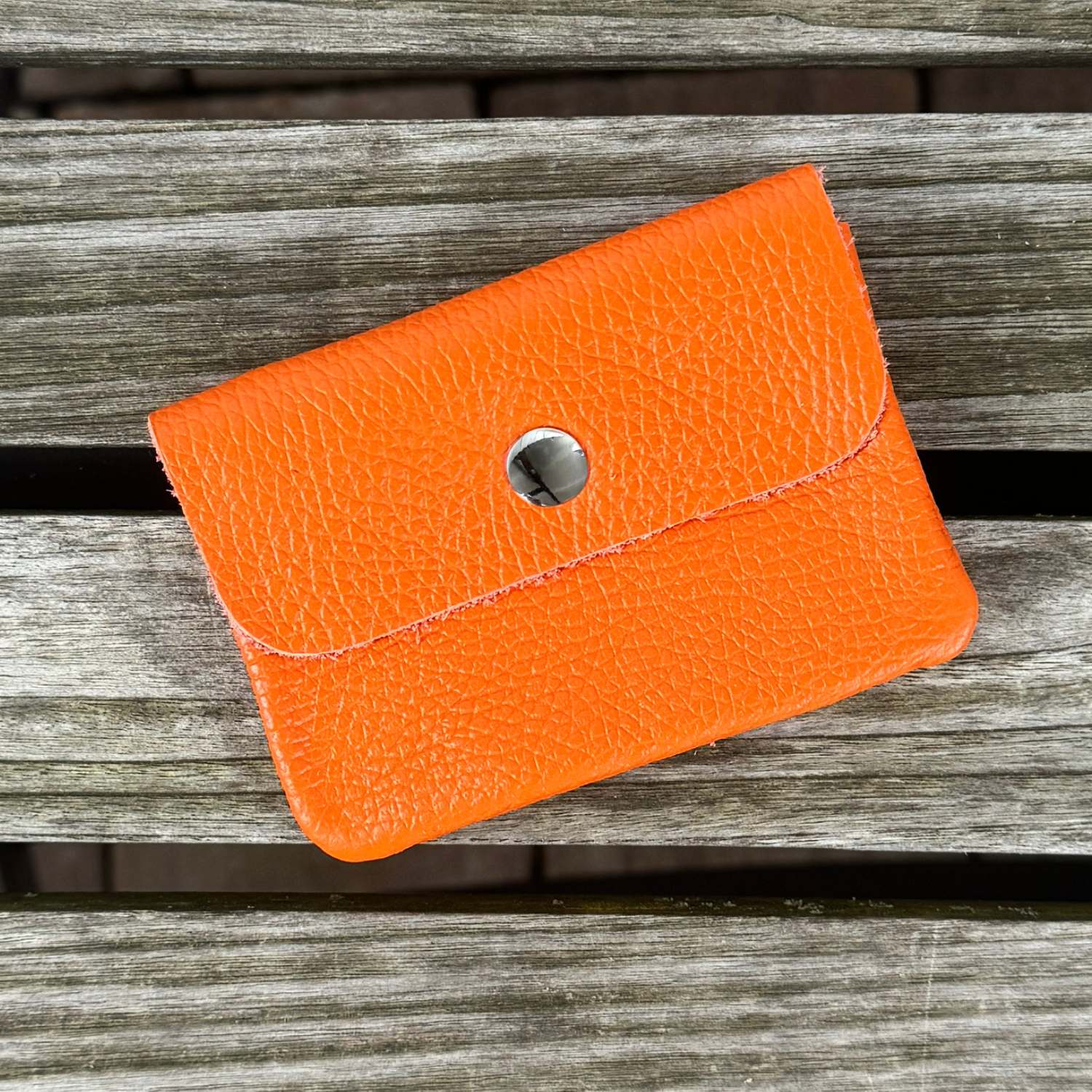 orange Geldbörse Leder klein