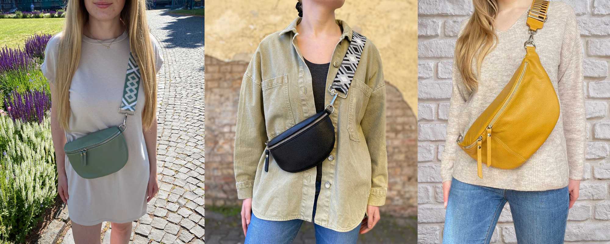 Bauchtasche Damen Leder