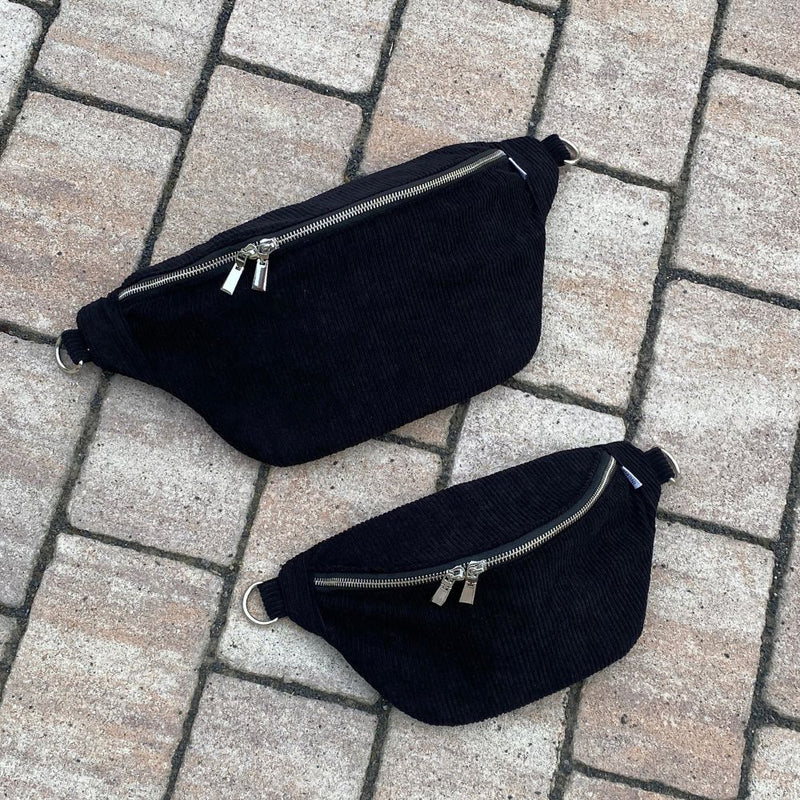 Sac banane en velours côtelé - noir