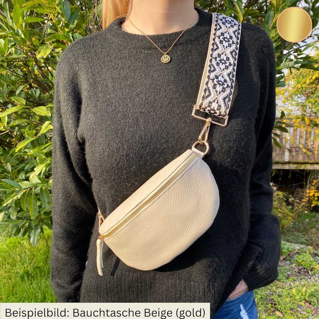 Taschengurt Fiona / schwarz - Gold - MAONI