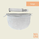 sac banane en daim grand beige