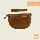 sac banane en daim grand cognac