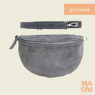 sac banane en daim grand gris foncé